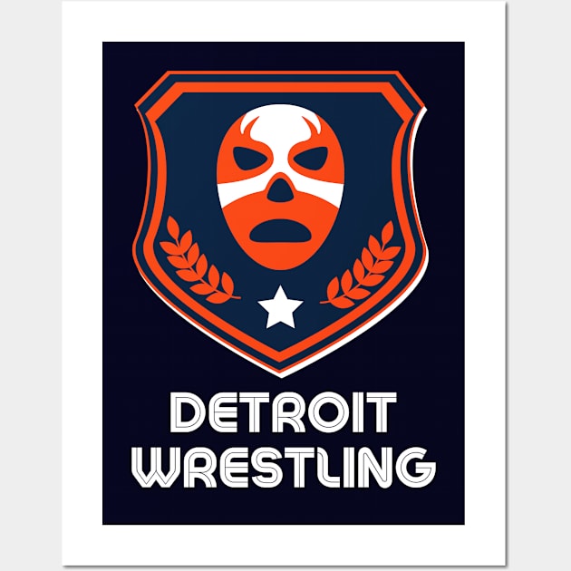 Detroit Wrestling "Baseball Cat Blue" Wall Art by DDT Shirts